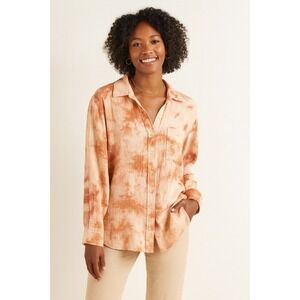 Roan + Ryan Evereve Women's Mason Gauzy‎ Pink Tie Dye Button Down- Size Medium